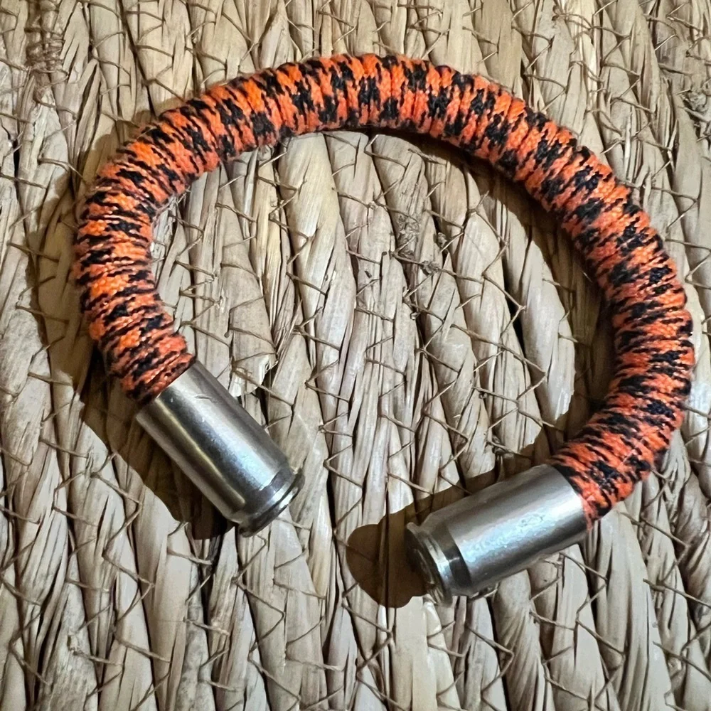 Paracord - Copper - Brass, 9mm Spent Casing Cuff Bracelet